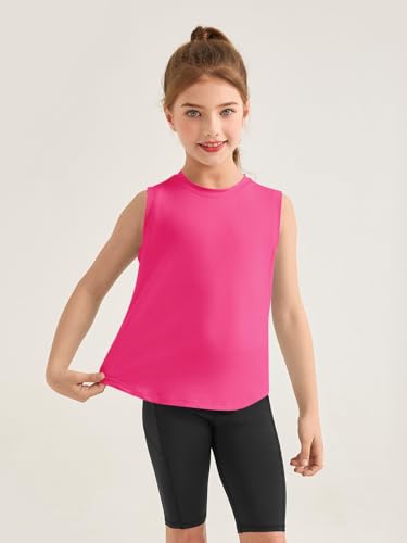 Kids Athletic Tank Tops - Sleeveless Active Yoga Shirts 5-14 Years