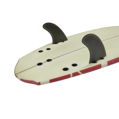 UP SURF Fiberglass Honeycomb Keel Twin Fin Set Black & White for Surfboards