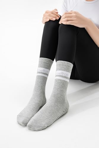 Women's Non-Slip Yoga Grip Socks - Small / Grey - Comfort & Stability