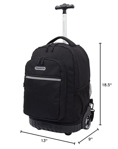 Travelers Club 18" Rolling Backpack with Shoulder Straps, Black