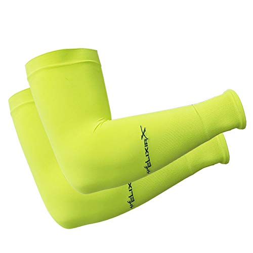 Neon Green UV Sun Protection Compression Arm Sleeves - The Elixir X