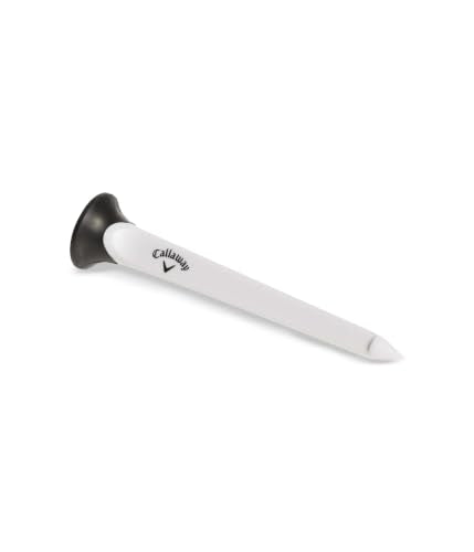 Plastic Golf Tees - 10 Pack Black/White for Low-Spin Launch