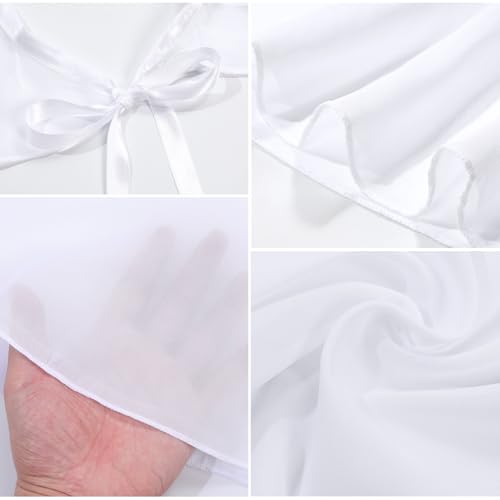 Girls Ballet Wrap Skirt with Ties - Flowy Chiffon - White