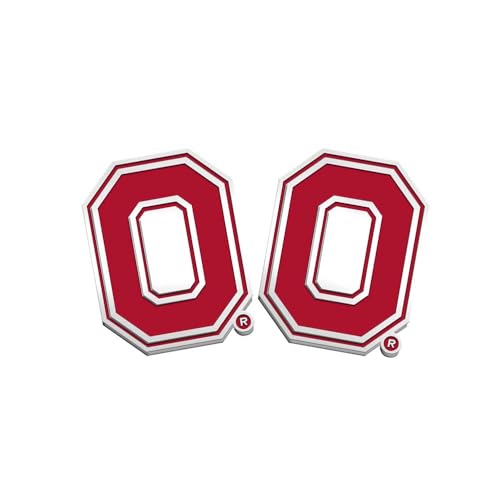 Ohio State O Logo Cuff Links - Sterling Silver Enamel Pair