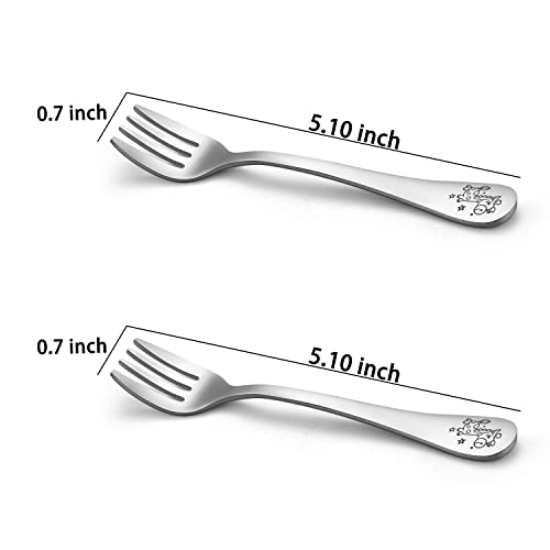 Stainless Steel Toddler Fork Set - 6 Cute Animal Utensils