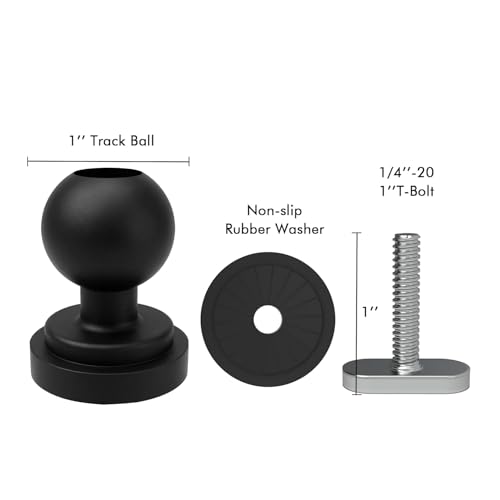1" Track Ball with T-Bolt Attachment for Kayaks - 1 Pack
