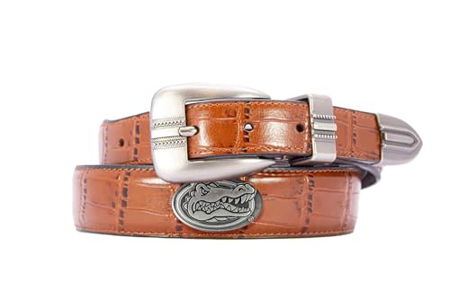 Florida Gators Leather Concho Belt - Crocodile Tip - 38