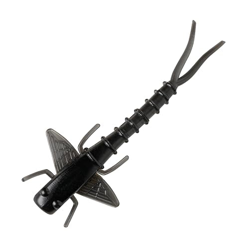 Itty Bit Mayfly Fishing Lures - 1.25 Inch Black Night - 20 Pack