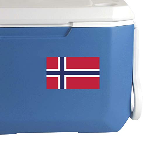 Norway Flag Vinyl Decal Sticker - 5x3 Inch Weatherproof 2-Pack