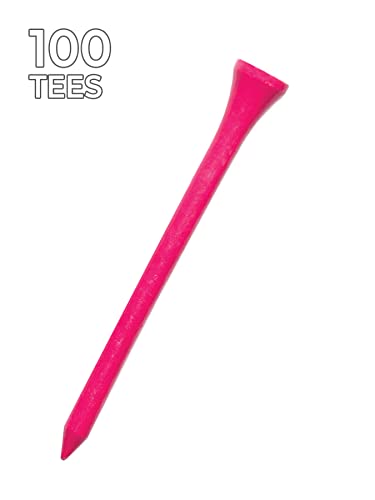 Citrus Pink Golf Tees - 2-3/4 Inch Deluxe, 100 Count Bag