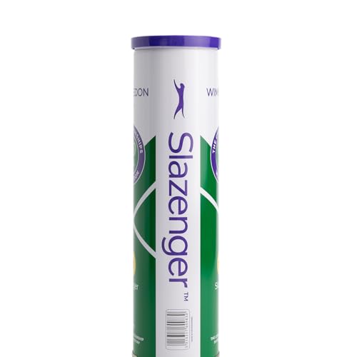 Slazenger Wimbledon Official Tennis Balls - Pack of 4, All-Court, Hydroguard Technology