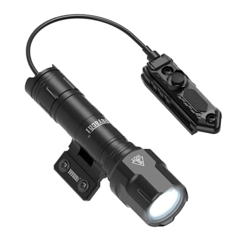 Feyachi Rifle Light with MLOCK Mount - WL65 1200 High Lumens Tactical AR Flashlight Weatherproof Rail Mounted Airsoft Flash Light with Remote Pressure Switch, 3 Modes - High/Low/Strobe