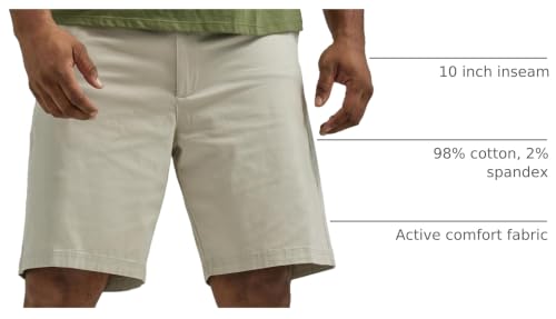 Men's Big & Tall Extreme Motion Flat Front Shorts - 33 Stone
