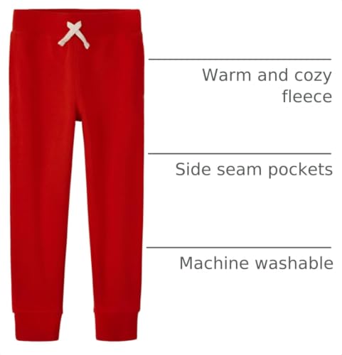 The Children's Place Boys Active Fleece Jogger Sweatpants - Medium Red