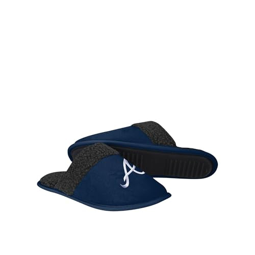 Men's Suede Sherpa Scuff Slippers - Atlanta Braves - Large