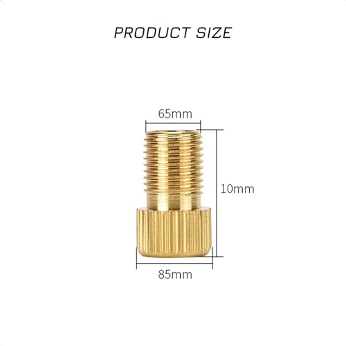 6 PCS Brass Presta to Schrader Valve Adapters for Bicycle Tire Inflation