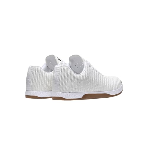 Women's Weightlifting Shoes - Flat Support, Carbon Rubber Sole - Size 7.5 White Gum