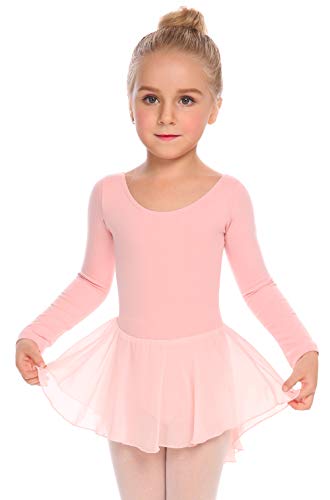 Arshiner Kids Girls Pink Long Sleeve Ballet Leotard 2-3T Dance Dress