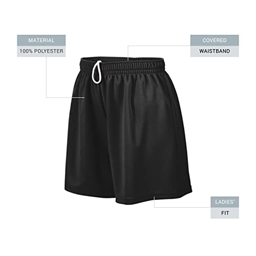 Moisture-Wicking Mesh Athletic Shorts for Girls - Black, Medium