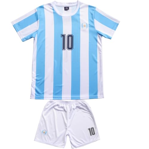 Vintage Diego Retro Soccer Jersey Set - Kids Sizes 28 Blue