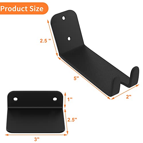 Heavy Duty Bike Pedal Hanger Wall Mount - 2 Pack, Black