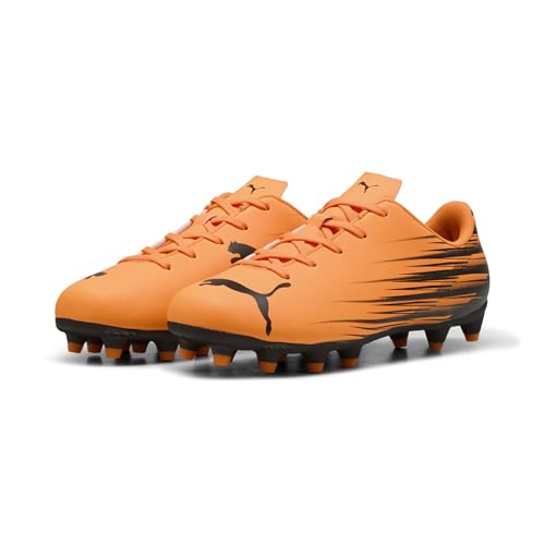 PUMA Kids' Attacanto Firm Ground Soccer Shoes - Heat Fire-Black, Size 8
