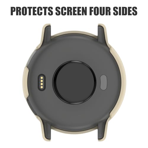 Vivoactive 5 Screen Protector & Case - HD Tempered Glass, White - 2 Pack