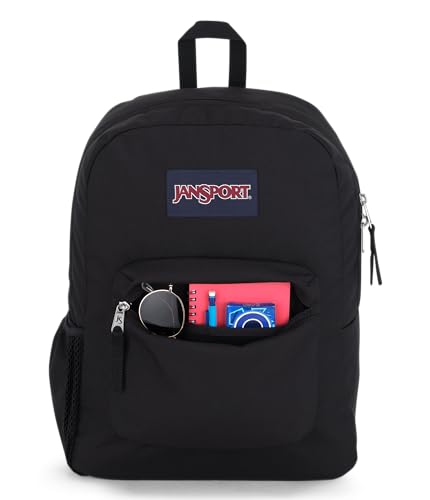 JanSport 26L Cross Town Backpack Black - 12 Inch Daypack for Urban Use