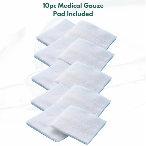 Hypoallergenic Waterproof Medical Tape - 4 Rolls & 10 Gauze Pads