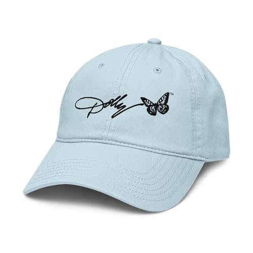Dolly Parton Butterfly Adjustable Baseball Hat - One Size Baby Blue