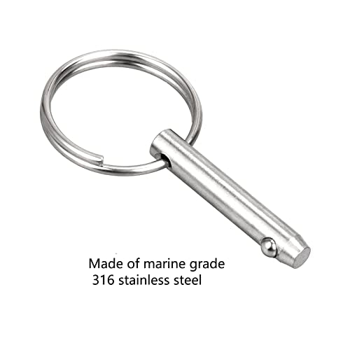 2 Pieces Marine 316 Stainless Steel Quick Release Pins - 1/4"