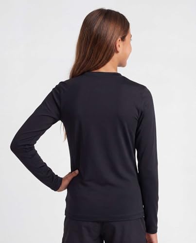 Girls' Long Sleeve Rash Guard Swim Shirts 3 Pack - Black+Fuchsia+Lilac