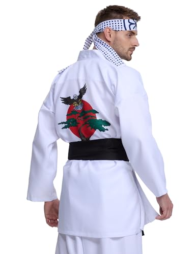 Mahoon Adult Karate Costume Set with Belt & Headband - Small-Medium Halloween Cosplay