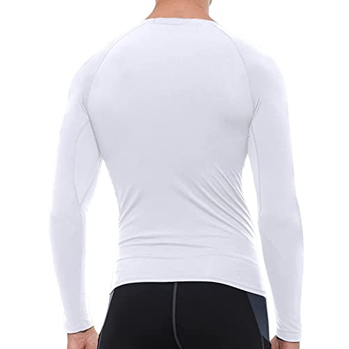 Men's Long Sleeve Compression Workout Shirt - Medium / White - 1 Pack