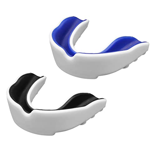 Sports Mouth Guard for Kids - 2 Pack Blue & Black with Case