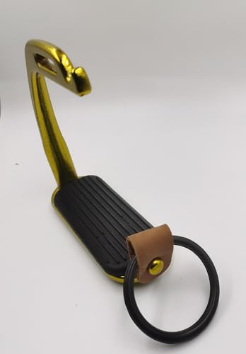 Durable Peacock Safety Stirrup Replacement Set — Rubber Rings & Leather Tabs for Peacock Stirrups