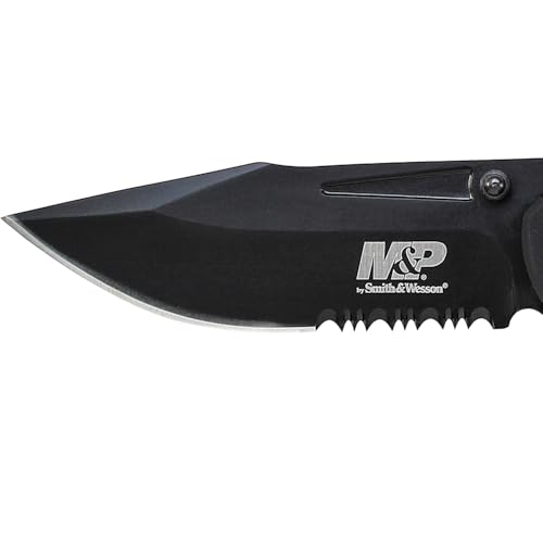 Smith & Wesson M&P SWMP13BS Black/FDE 8.2in High Carbon Steel Folding Knife for Survival & EDC