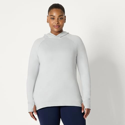 Women's Lightweight Long Sleeve Pullover Hoodie - Medium Space Dye Dove