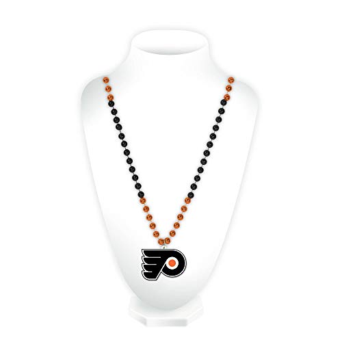 Philadelphia Flyers Team Logo Mardi Gras Beads - One Size