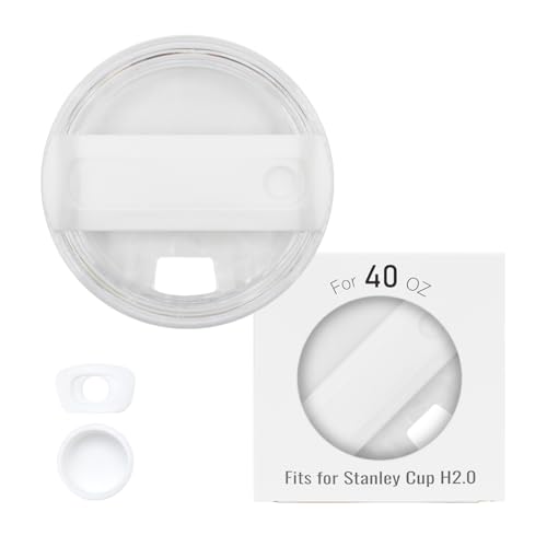 40oz Tumbler Replacement Lid with Leak-Proof Accessory Kit - White/Transparent