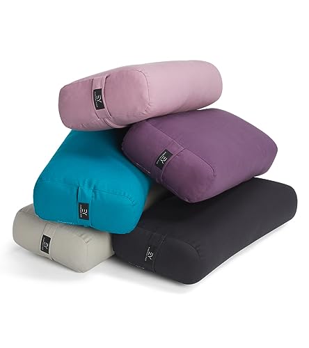 Premium Yoga Bolster Pillow - Round Plum Meditation Cushion