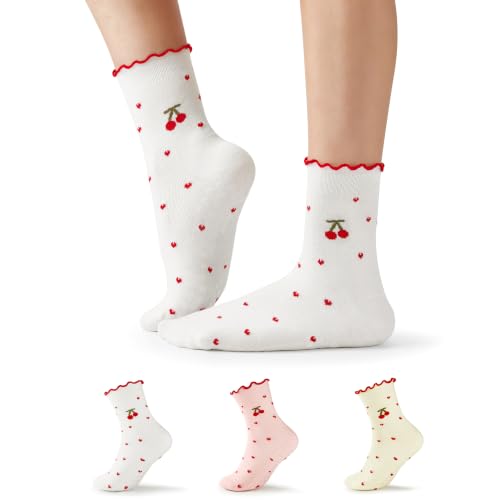 Non-Slip Pilates Grip Socks for Women - Full-Foot - White/Beige/Pink