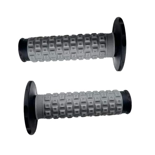 7/8 Inch Motorcycle Hand Grips - Rubber Gel - Gray