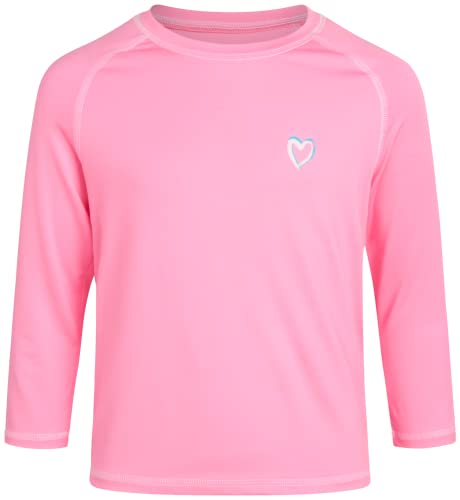 Girls Long Sleeve Rash Guard - UPF 50+ Quick Dry - Cotton Candy