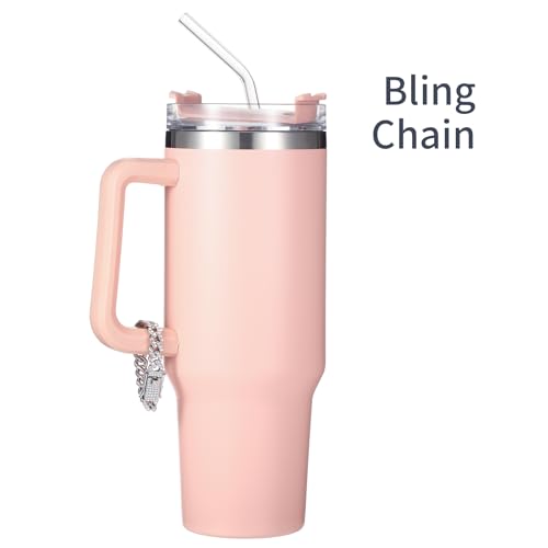 Diamond Charm Tumbler Accessory - Silver Rhinestone Chain