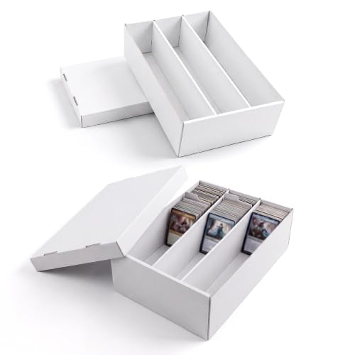 Calenzana 2400-Count 3-Row Card Storage Boxes, 2 Pack with 24 Dividers MTG/TCG Organizer (3-Row, 2 Pack)