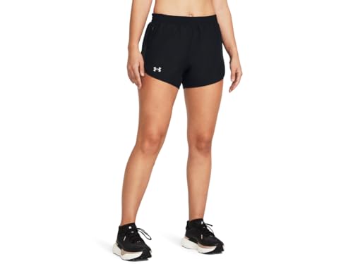Under Armour Women's Fly by Shorts Medium Black Reflective Lightweight Breathable Athletic