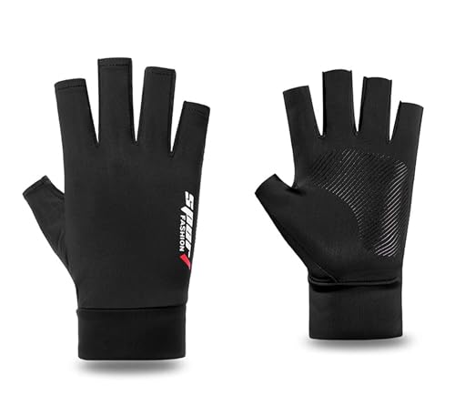 UV Protection Fingerless Fishing Gloves - Breathable Non-Slip Black