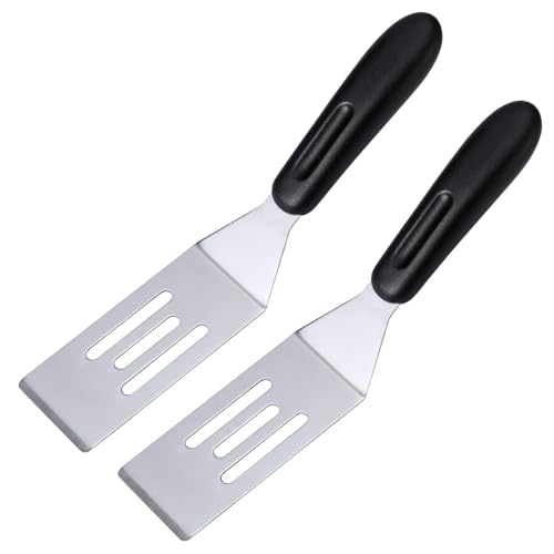 Mini Slotted Spatula Set - Stainless Steel Kitchen Tool, 2-Pack