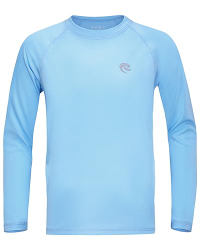 Boys UPF 50+ Swim Shirt Long Sleeve, 1 or 2 Pack UV Sun Protection